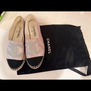 Chanel CC Espadrilles 36 Pink Silver